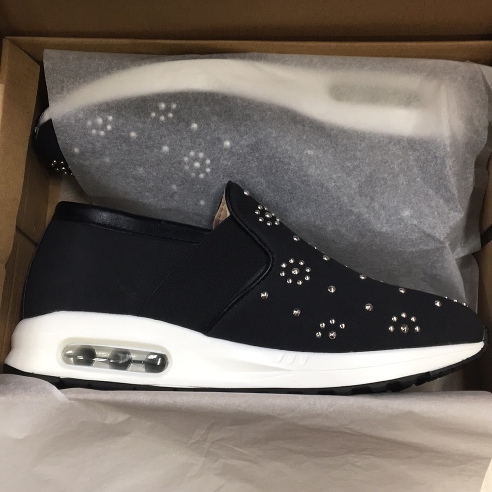 NWT! Black w/ Silver Stud Details Slip-On Sneaker - Picture 7 of 8